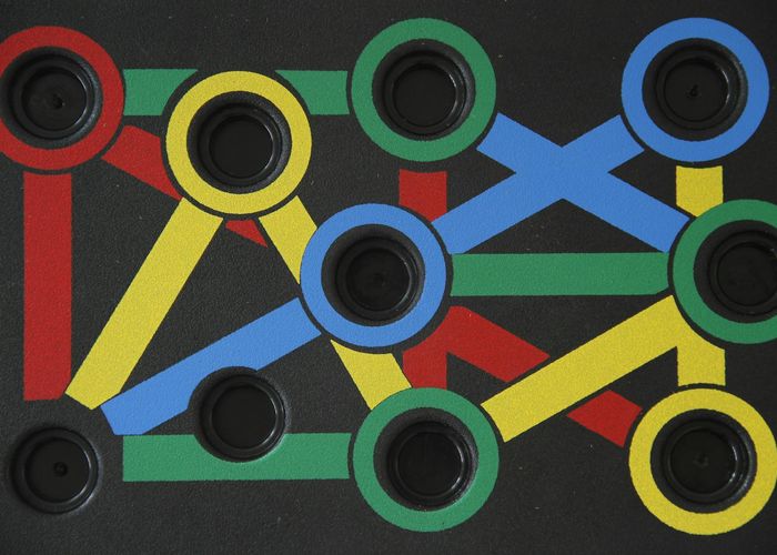 Ice blue geometry showing dynamic balance and structure